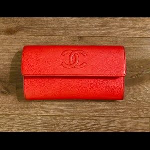 Chanel Caviar Long Flap Wallet